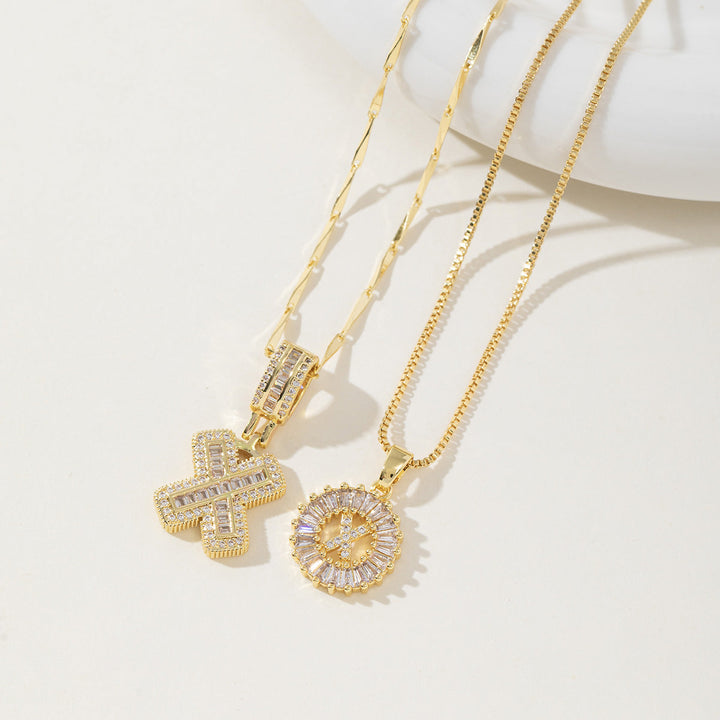 AISHA™ - Elegante 2er-Pack Anfangsbuchstaben Anhänger Halsketten