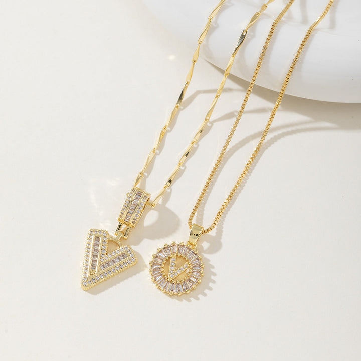 AISHA™ - Elegante 2er-Pack Anfangsbuchstaben Anhänger Halsketten