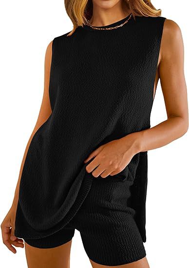 SAVINA™ – Ärmelloser Lounge-Pullover & Shorts Duo