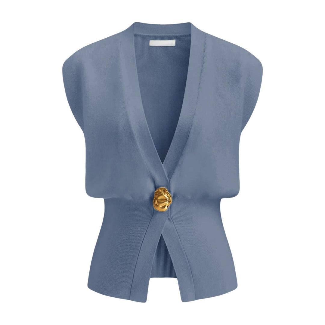 DAISY™ – Elegantes V-Ausschnitt-Weste-Top mit Knopfleiste