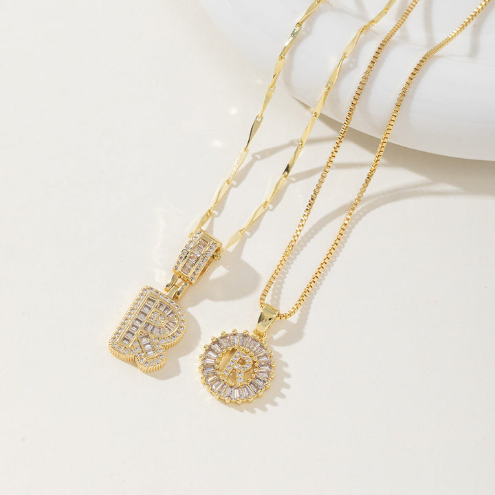 AISHA™ - Elegante 2er-Pack Anfangsbuchstaben Anhänger Halsketten