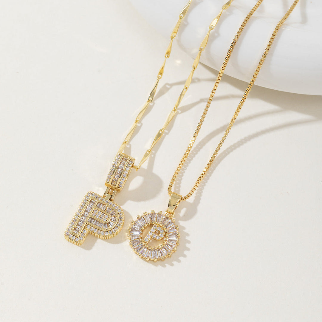 AISHA™ - Elegante 2er-Pack Anfangsbuchstaben Anhänger Halsketten