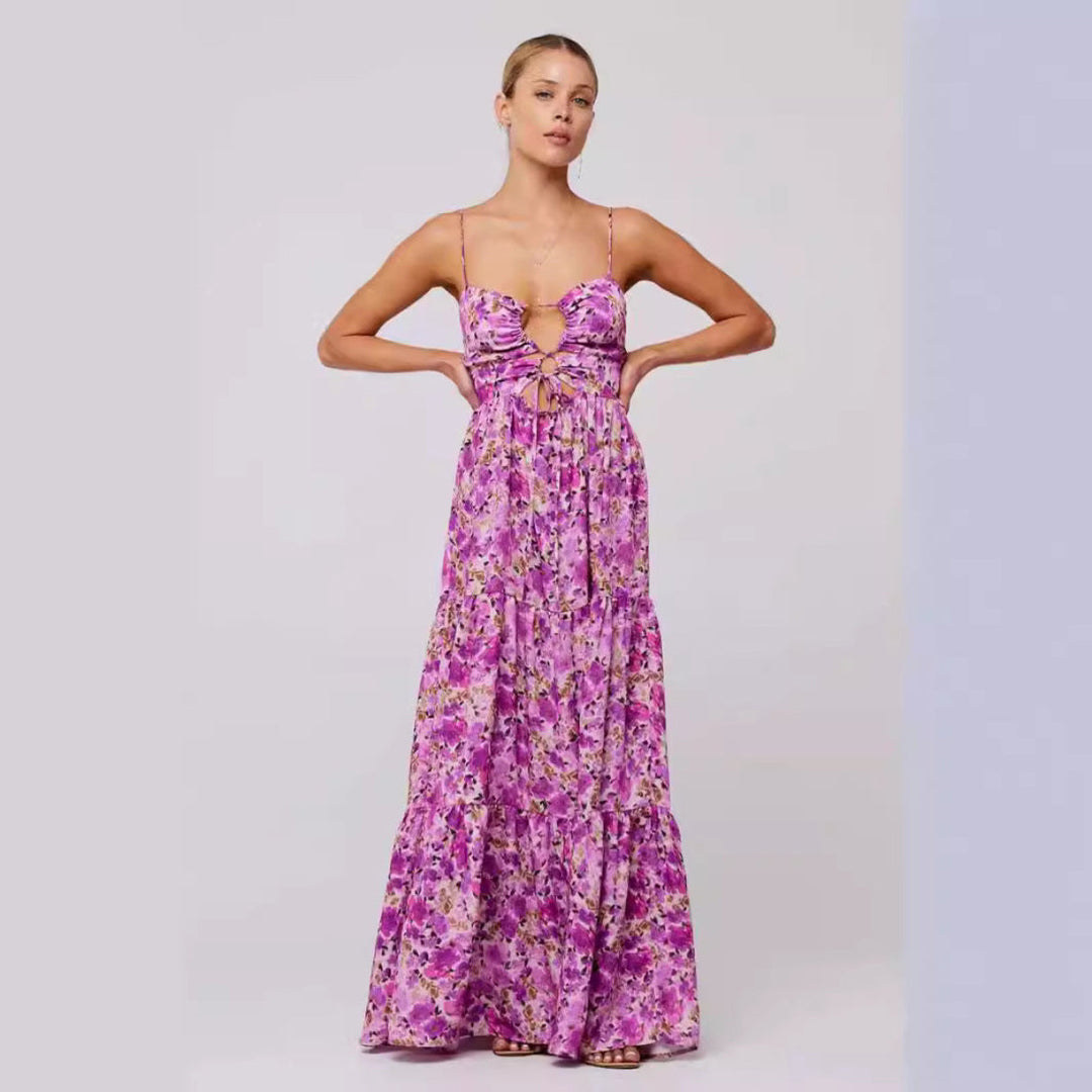 MARSHA™ - Schickes ärmelloses Sommer-Maxi-Kleid mit gekreuztem Knoten vorne