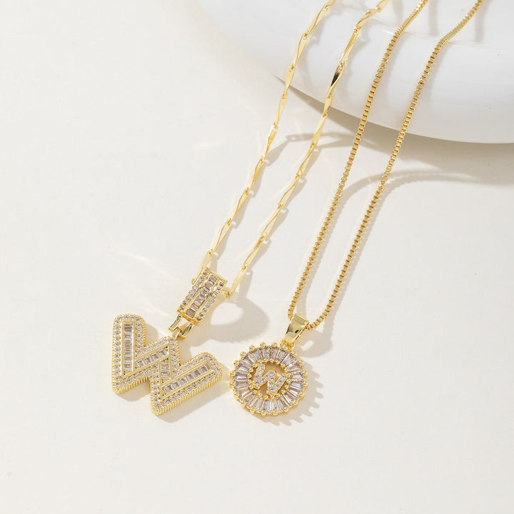 AISHA™ - Elegante 2er-Pack Anfangsbuchstaben Anhänger Halsketten