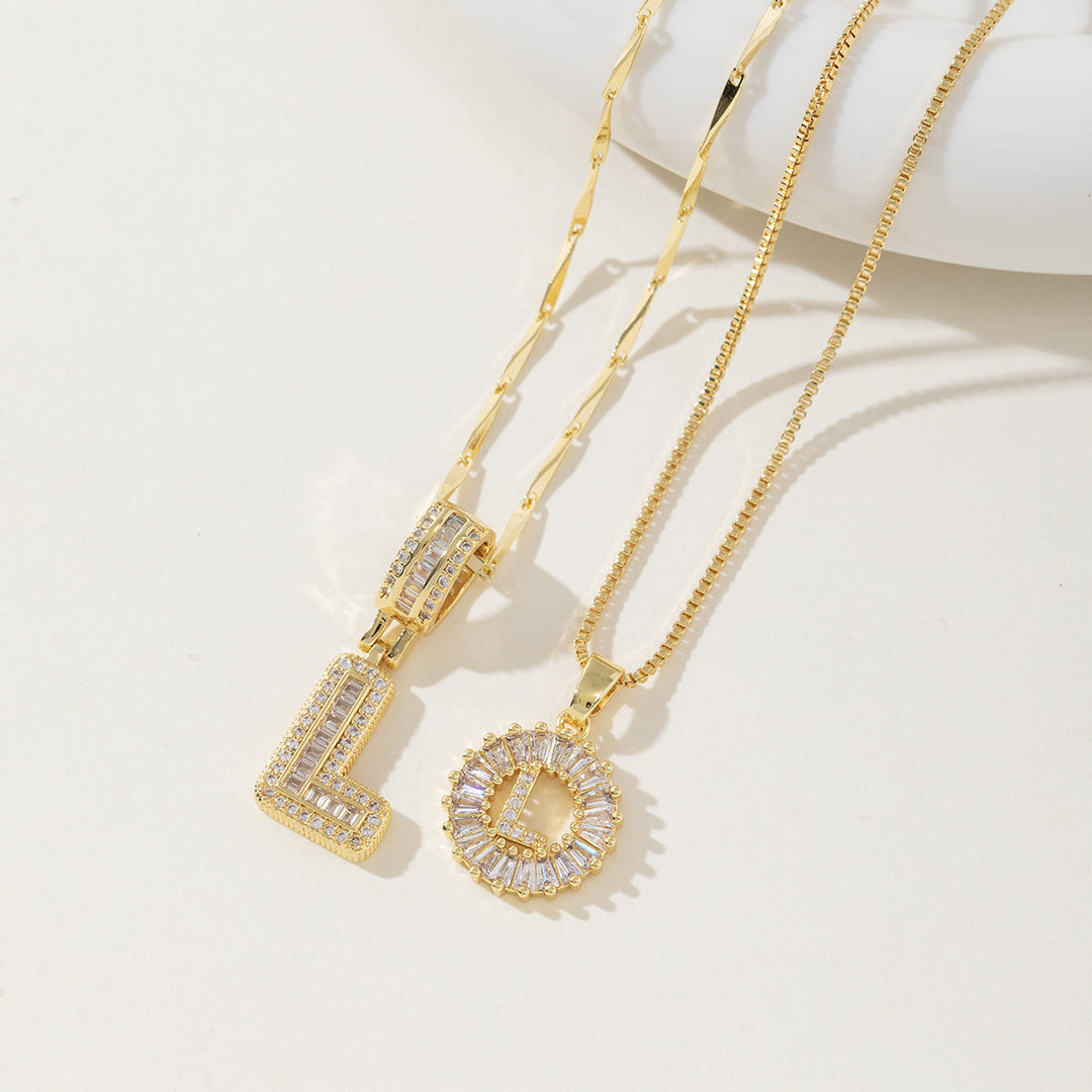 AISHA™ - Elegante 2er-Pack Anfangsbuchstaben Anhänger Halsketten