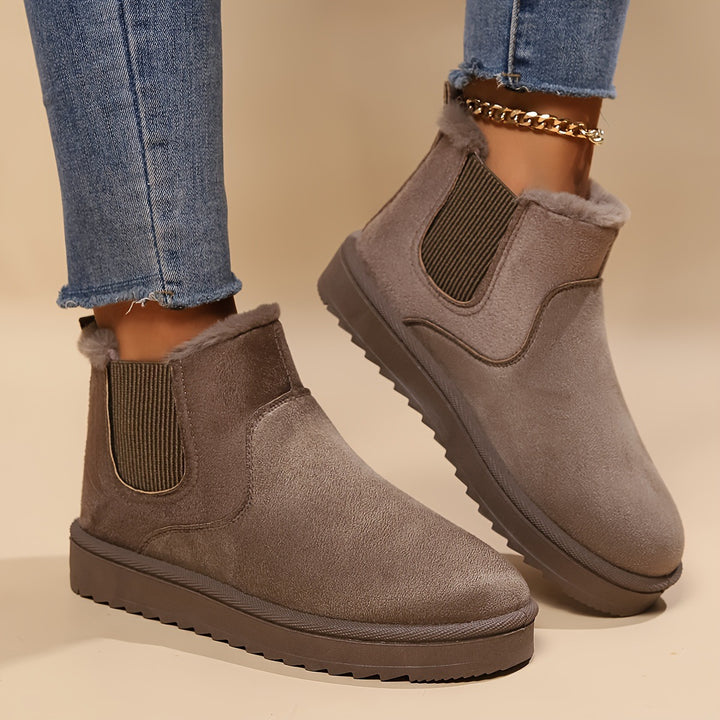 Dicke Sohle Winter Schneestiefel mit Plüschfutter & rutschfester Sohle