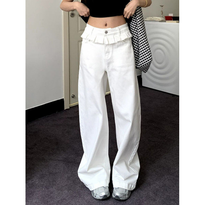 PAISLEY™ – Elegante Jeans mit Spitzenbesatz und weitem Bein