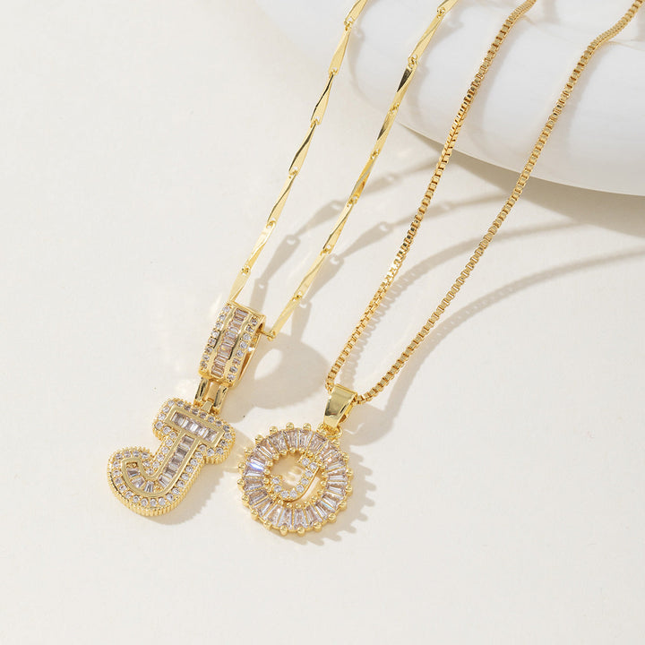 AISHA™ - Elegante 2er-Pack Anfangsbuchstaben Anhänger Halsketten