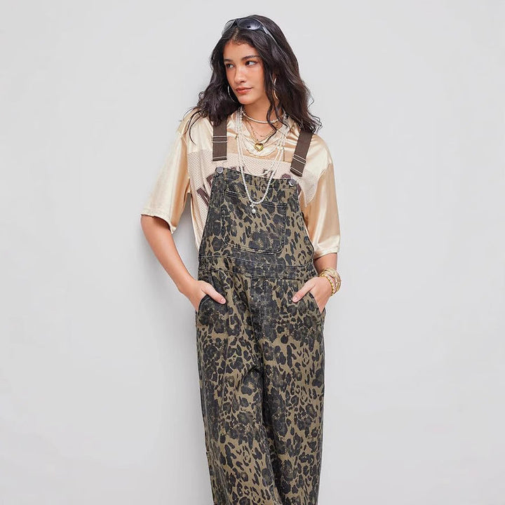 BLANCA™ – Retro Statement Weitbeiniger Leoparden-Jumpsuit