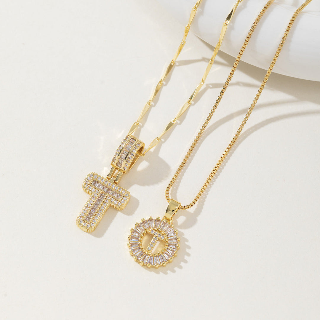 AISHA™ - Elegante 2er-Pack Anfangsbuchstaben Anhänger Halsketten