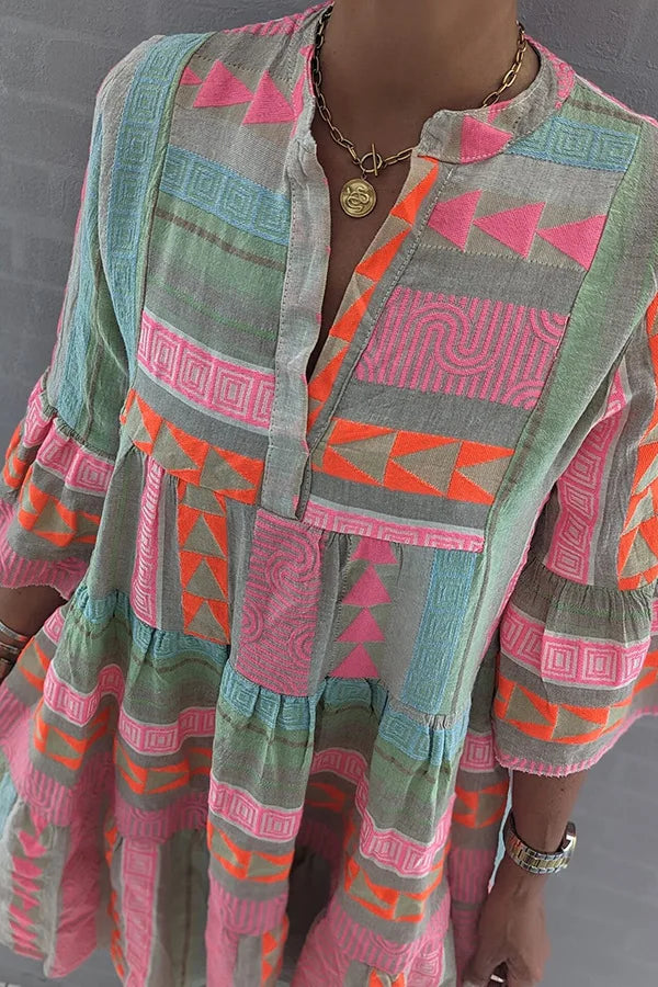 THALIE™ - Lebhaftes Boho-Kleid