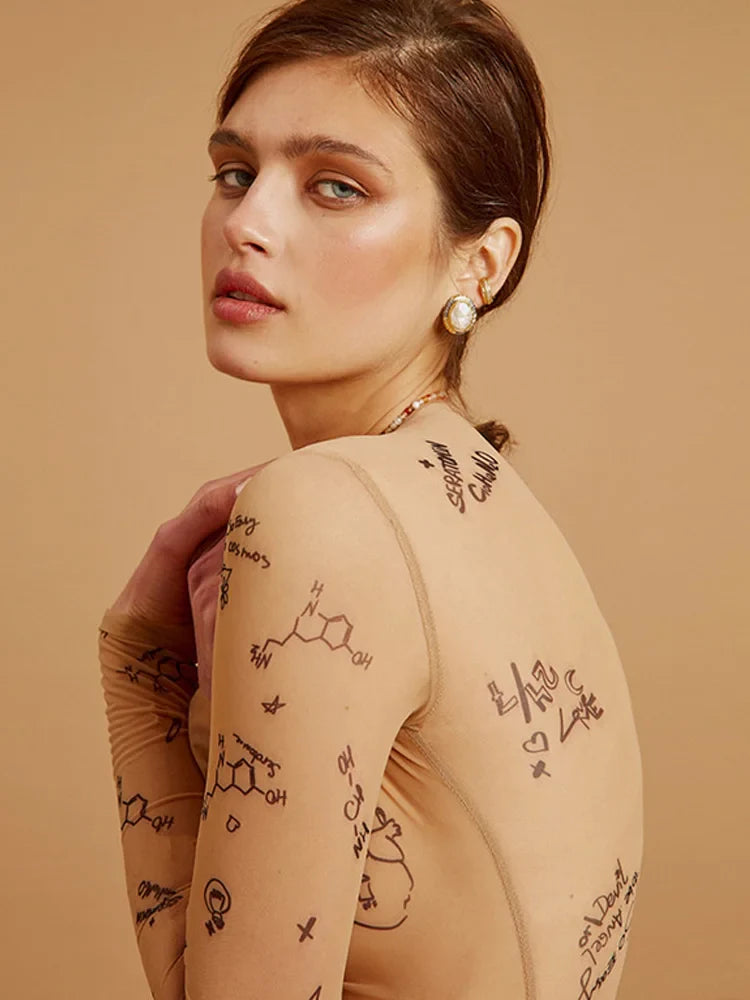 JANELLA™ – Moderner Print-Mesh-Body