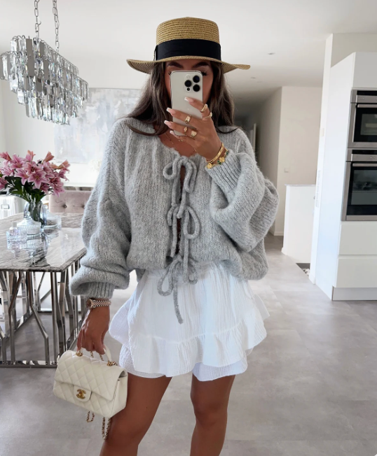 Eva | Strick-Bow Cardigan