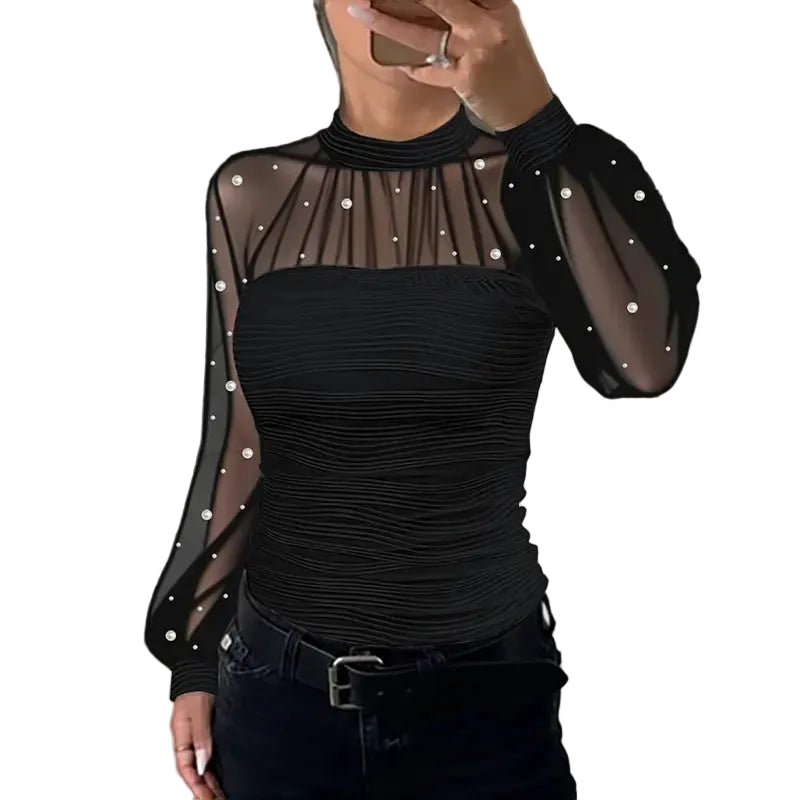 Elegantes Damen Gestreiftes Langarmhemd mit Knopfleiste für den Alltag