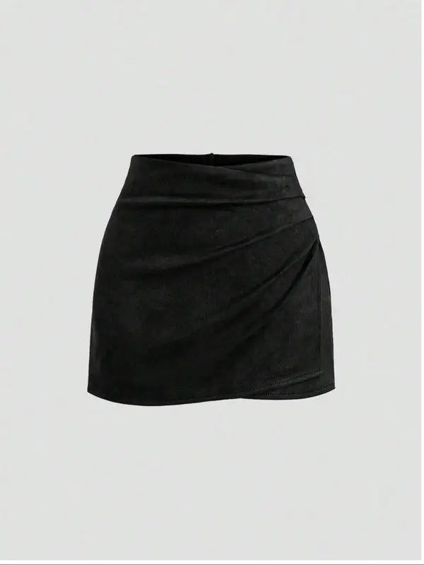 Stilvoller Damen Vintage Samt Minirock mit Falten für den Herbs