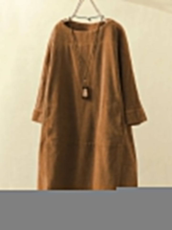 BRIDIE™ - Entspanntes Corduroy Midi