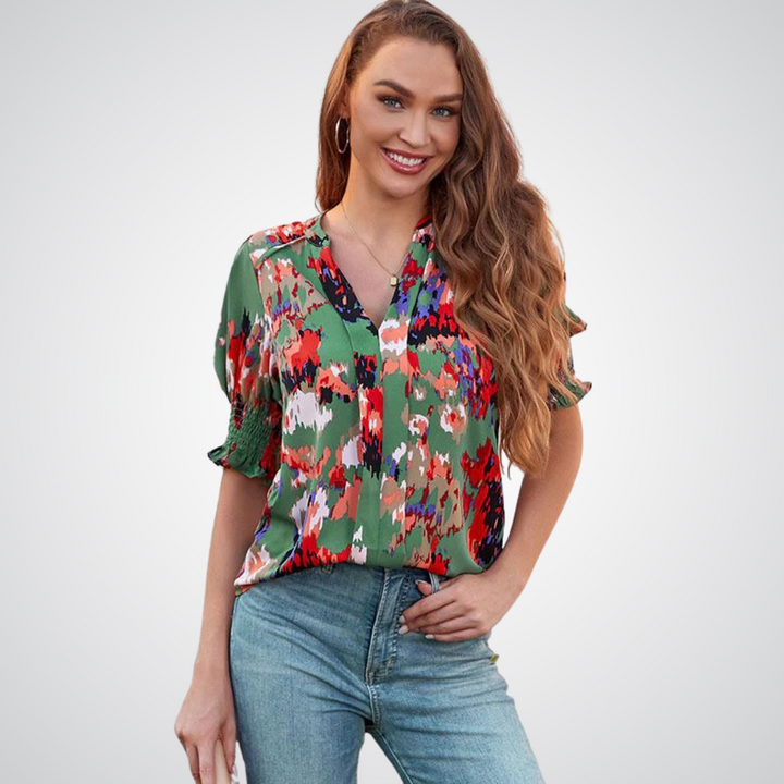 MONICA™ – Schicke V-Ausschnitt Bluse