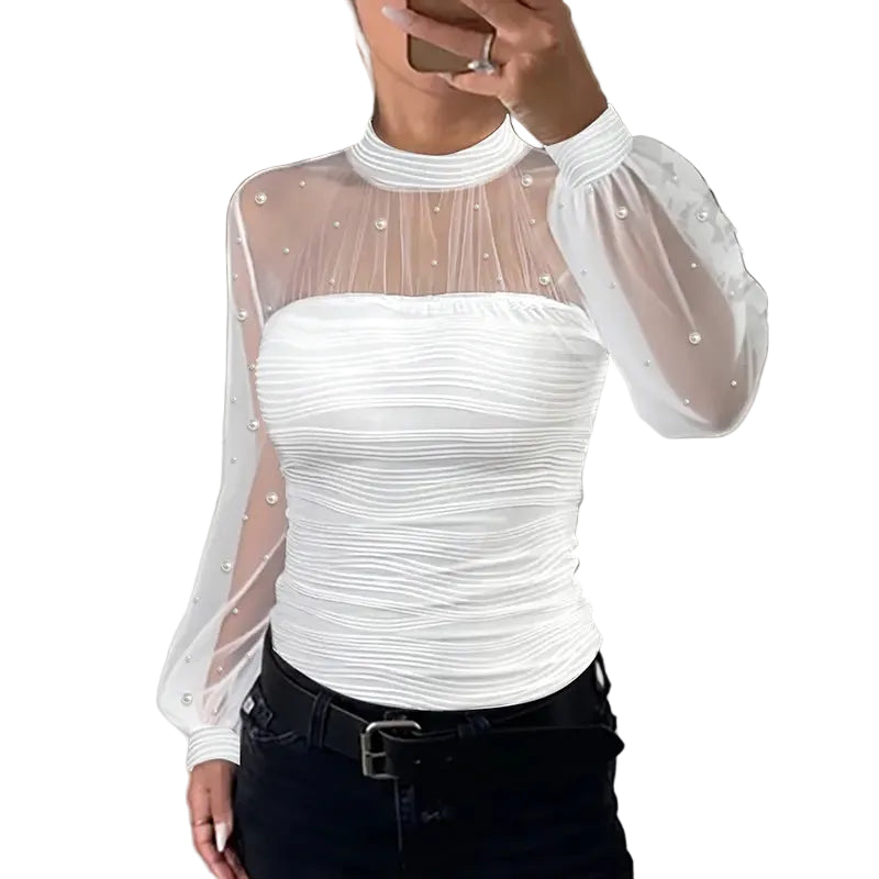 Elegantes Damen Gestreiftes Langarmhemd mit Knopfleiste für den Alltag