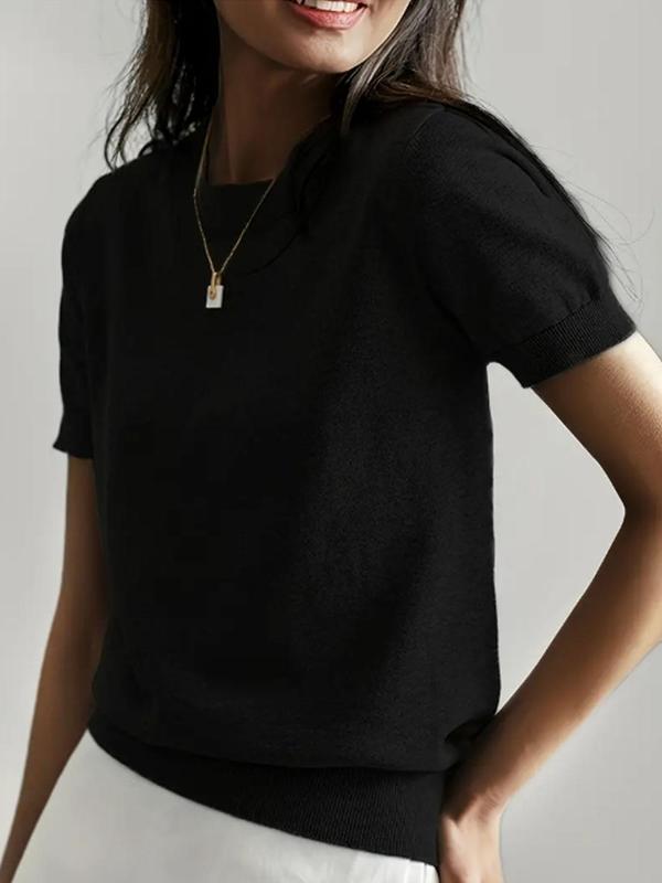 CIELA™ – Leichter Kurzarm Pullover mit Rundhalsausschnitt