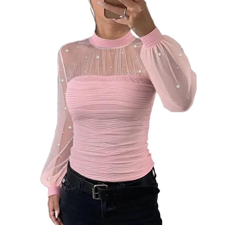 Elegantes Damen Gestreiftes Langarmhemd mit Knopfleiste für den Alltag