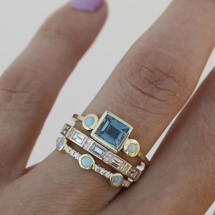 DARLENE™ - Vintage Blau Kristall Ring Set