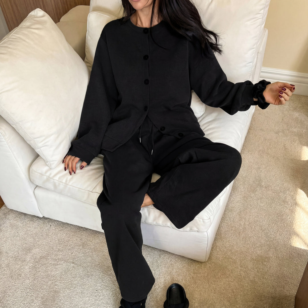 MAISIE™ - Entspanntes Button-Up Zweiteiliges Set